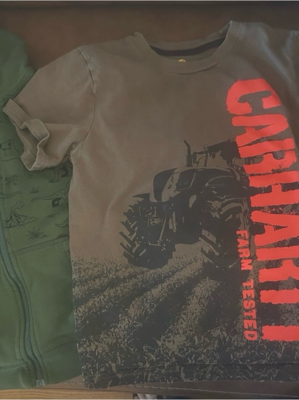 Carhartt Tractor Graphic Tee & Carter’s Plaid Button Up